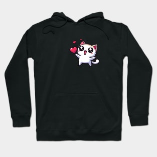 Kawaii kitten with hearts Hoodie